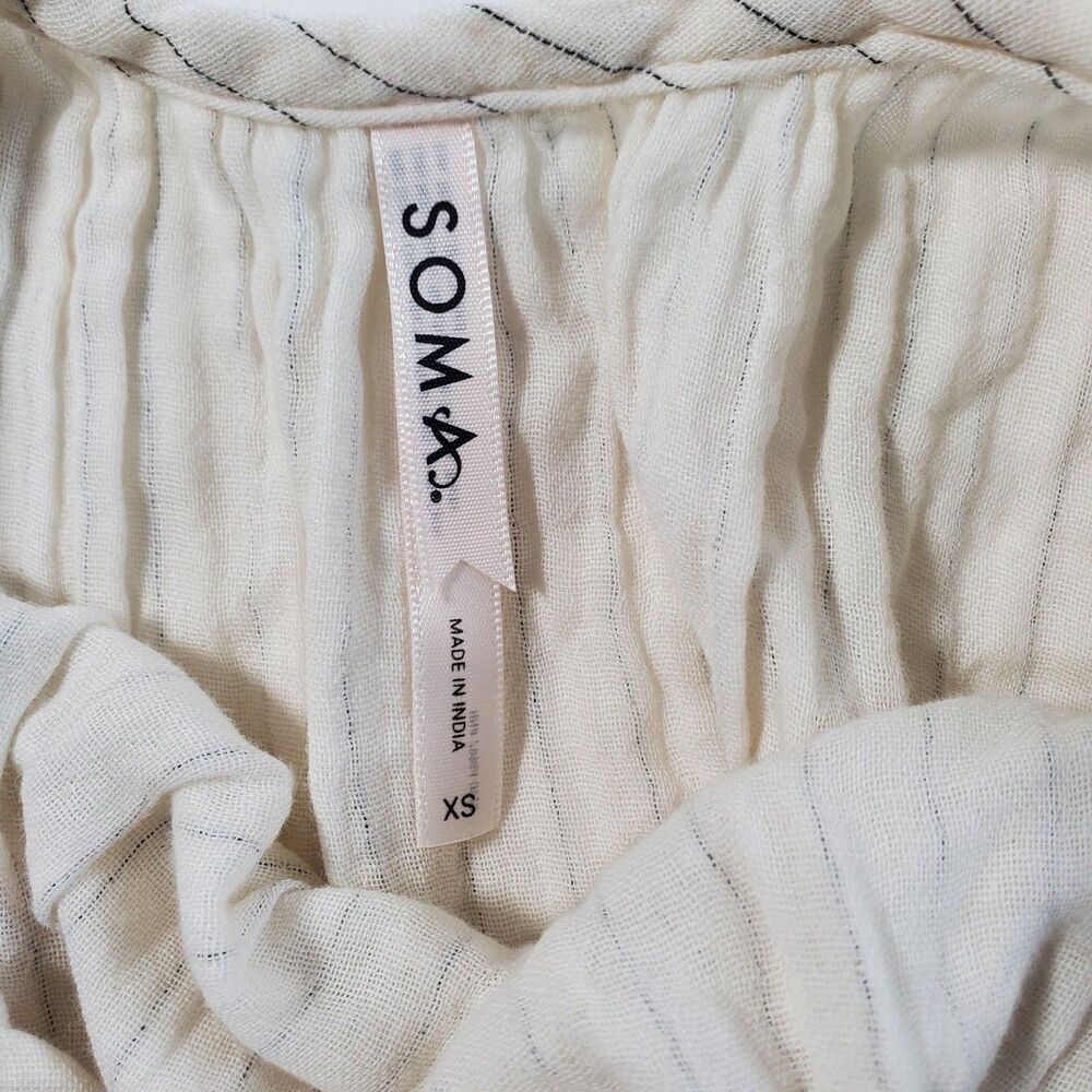 NWT Soma Women’s Dress Size XS White Black 100% Cotton Maxi Flowy Swim Cover-Up - Picture 8 of 12